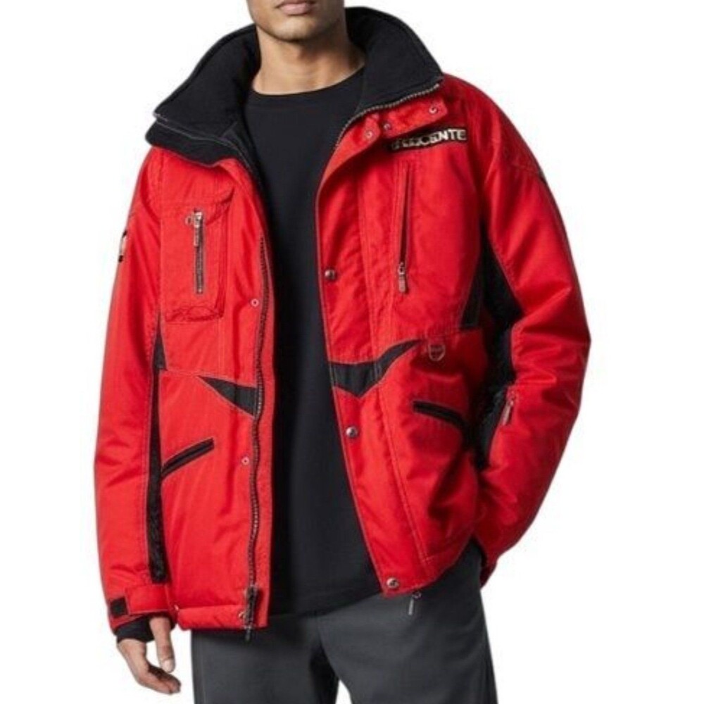 Descente Men’s Vintage Red Ski Jacket Snowboarding Skiing sz Large zip and snap